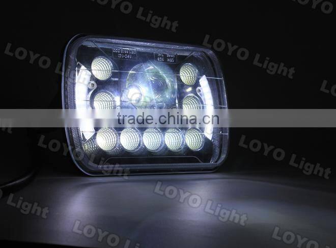 Newest!!! square 7 inch led headlight for truck, tractor with angel eyes 45W 5x7 led headlight