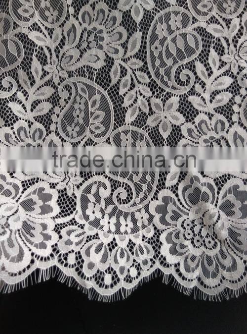 white quipure eyelash lace fabric for girl dress