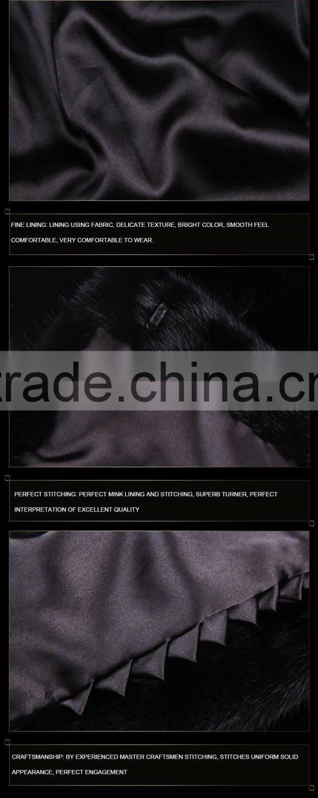 sale natural black mink fur coat with factory price