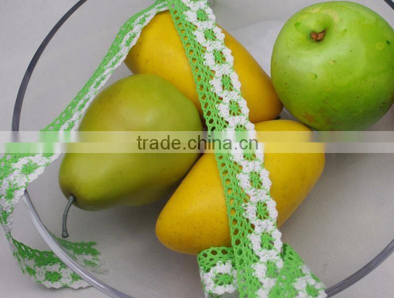2016 green african guipure Cotton ribbon trim crochet accessories lace c250106