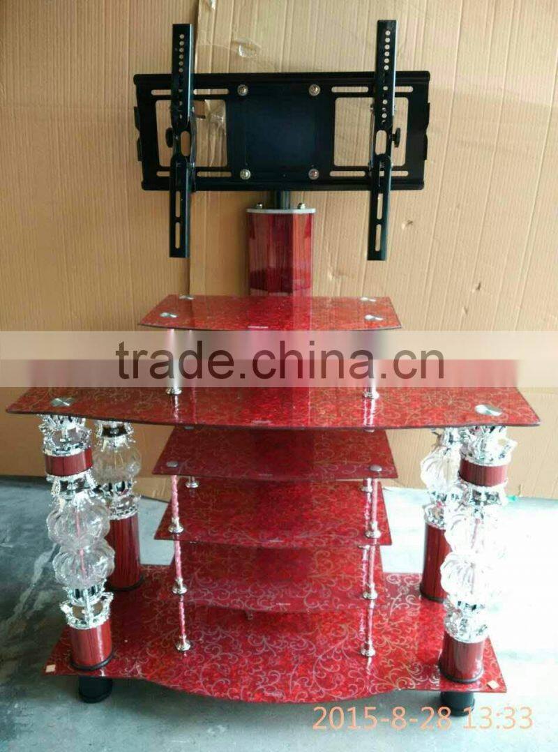Modern design lIving room furniture glass partition tv stand