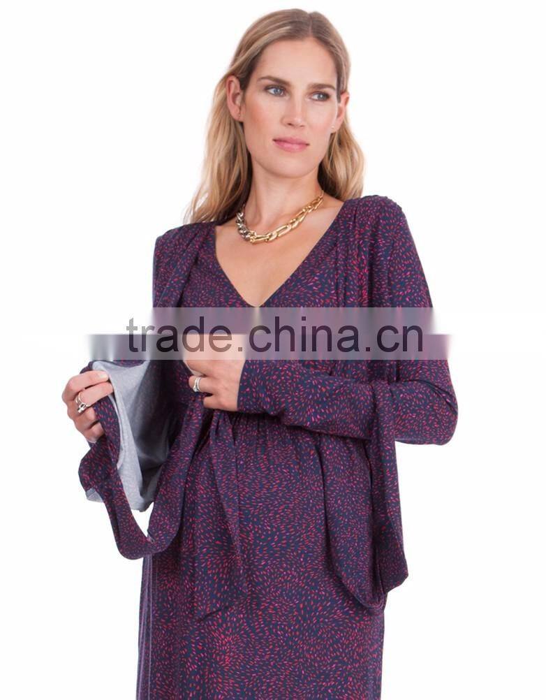 Sexy Slim Long Maternity Dress for Muslim for Spring and Autumn