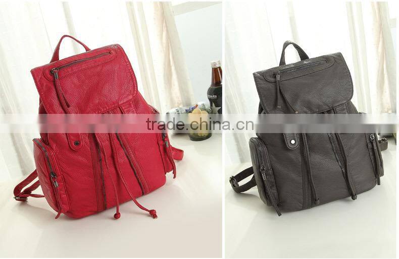 2016 New design custom washing bag women backpacks leather for sale