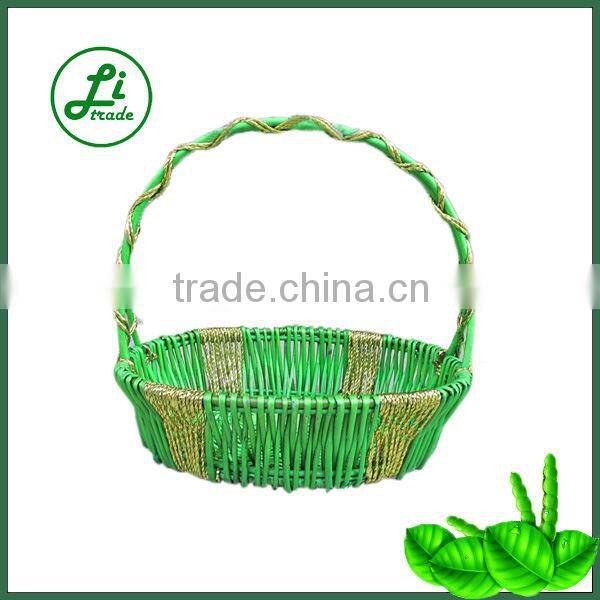 Wine red wicker fruit baskets