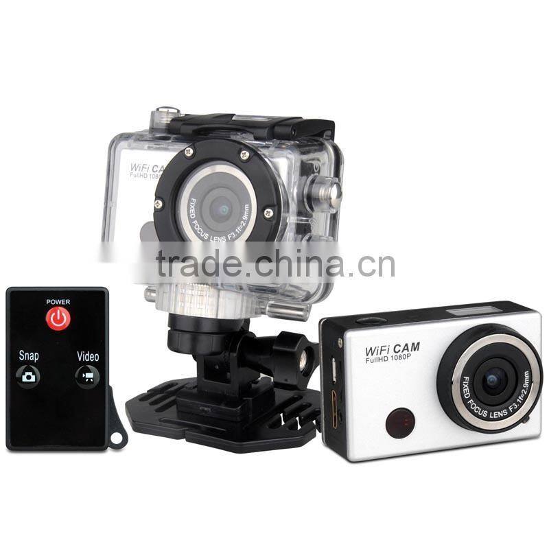 Full hd 1080p waterproof sports micro wireless video camera