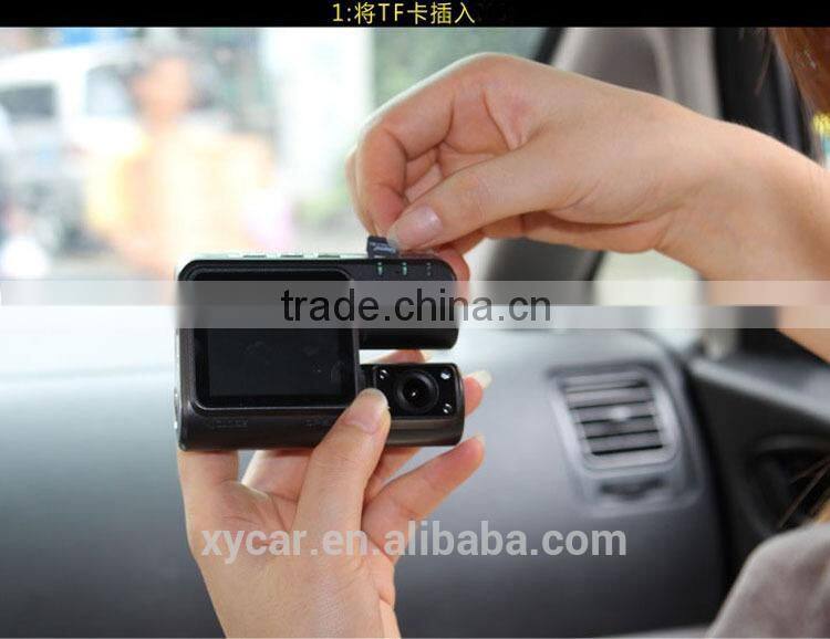 Hot sale 2.5 inch HD car DVR, Front/Rear dual lens car dvr recorder XY-9615