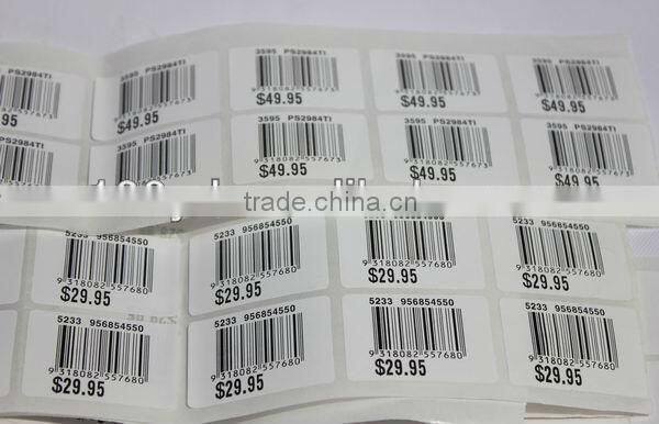 Cheap price stickers/barcode self adhesive labels