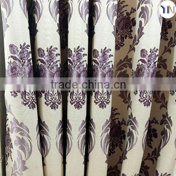 2015 new design jacquard flax fabric for window curtain, flame retardant jacquard blackout fabric wholesale hangzhou factory