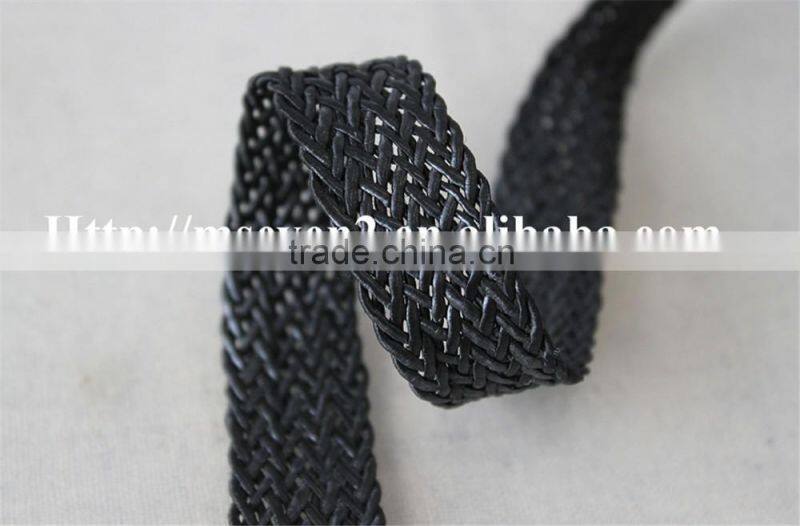 cheap price 100% PU materil black laces trimmings ribbons braids for belt