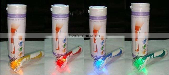 Cosmetic Facial Beauty Derma Roller Lessen Wrinkles,Pigment,Acne,Scar Treatment (LED Light+Changeable Head)