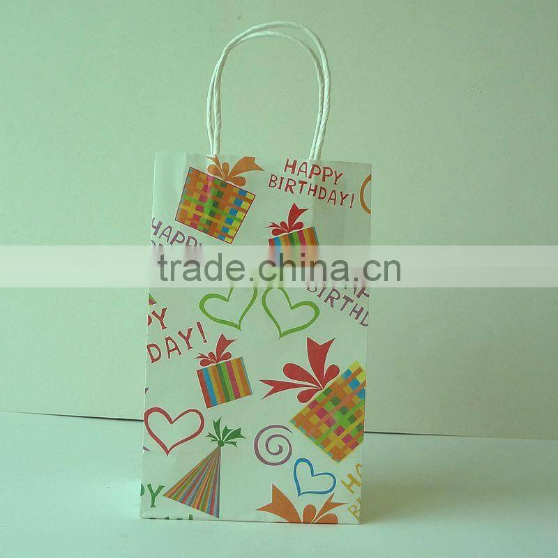 2014 hot sale personized printing birthday bag with customized printing and logo