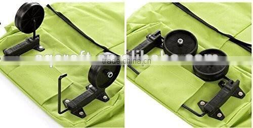 Folding Trolley From SanQi, Large Lightweight Shopping Trolley Foldable Wheel Luggage HandBag Cart with 2 Wheels Green