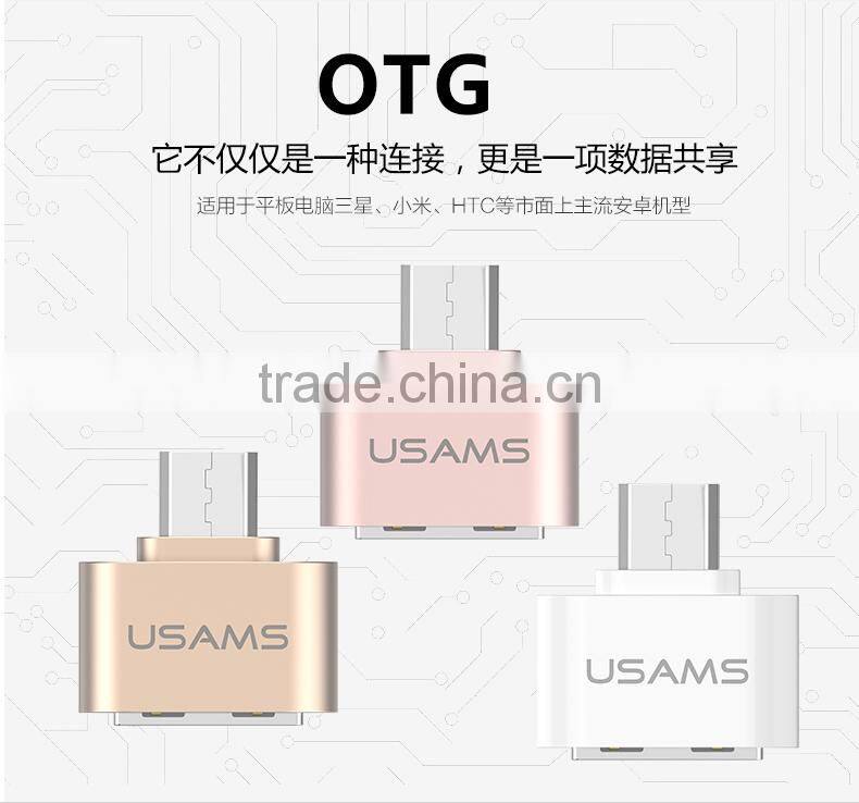 Original USAMS Quick Charging Micro USB to OTG Adapter Sync Data Connector 2.1A