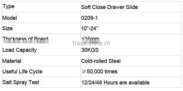Meiliwang Stainless Steel Soft Close Drawer Slide