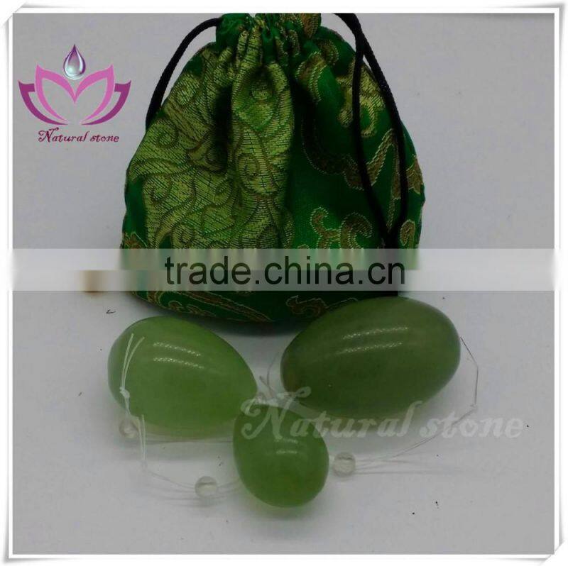 green jade stone Kegel exercise weights kegel trainer nephrite jade eggs with gift bag