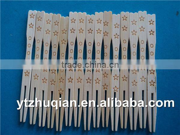 Natural bamboo fruit forks sets knife and spoon