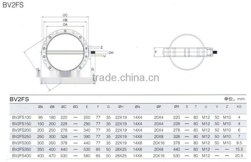 Pneumatic butterfly valve for dust proof