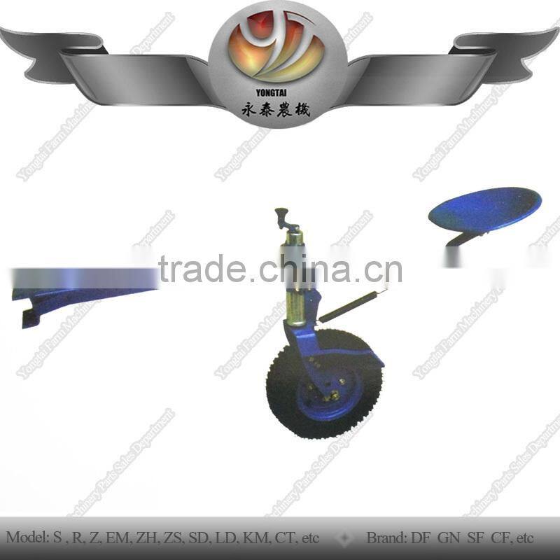Walking tractor rubber tail wheel assembly
