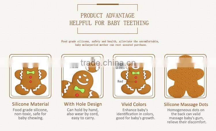 New Design Cute Silicone Gingerbread Man Teether