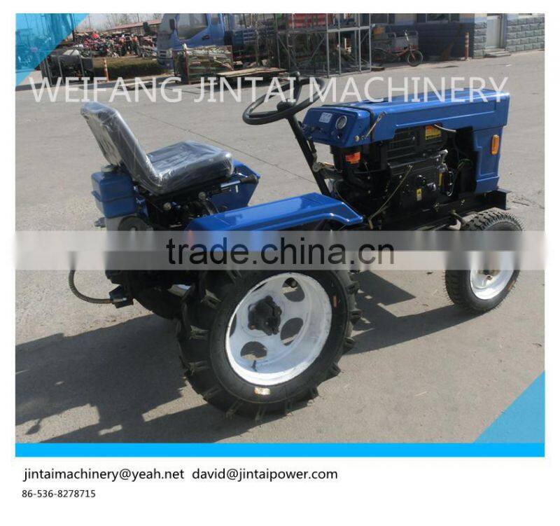 Small tractor 10HP 4X2 farm tractor, with plough and trailer