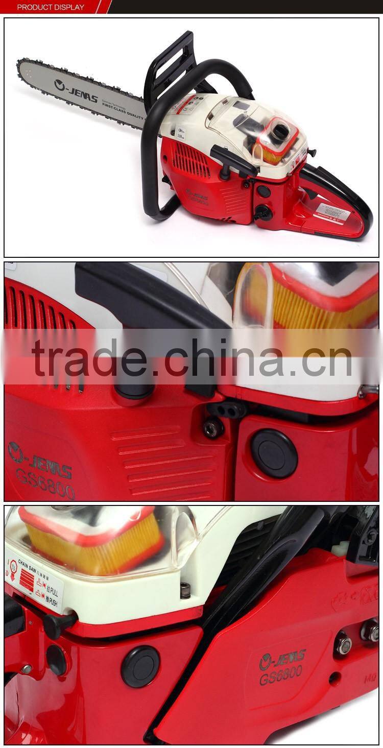 Ojenas high quality 68cc 3.2kw agriculture tools power garden chainsaw