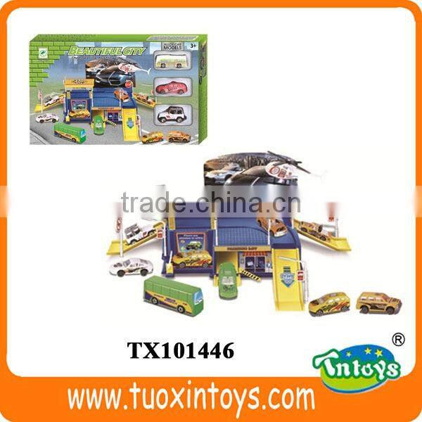 22pcs rail parking garage, German plastic road set toy cars, cy gifts