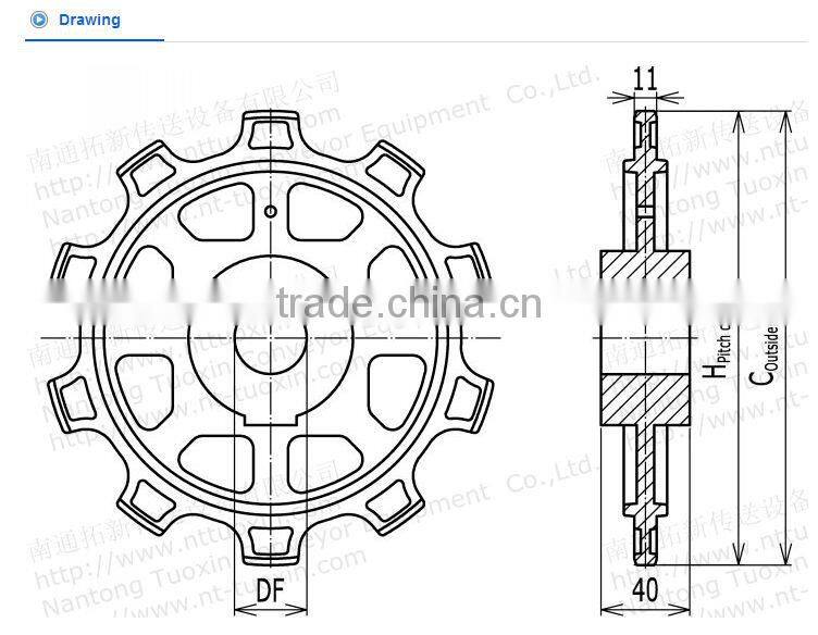 2600 Plastic Classic Sprockets Injection Moulded for Conveyor