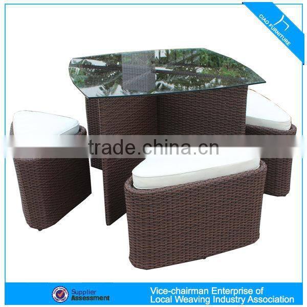 Synthetic outdoor wicker furniture leisure garden rattan dining table and chair(CF788)