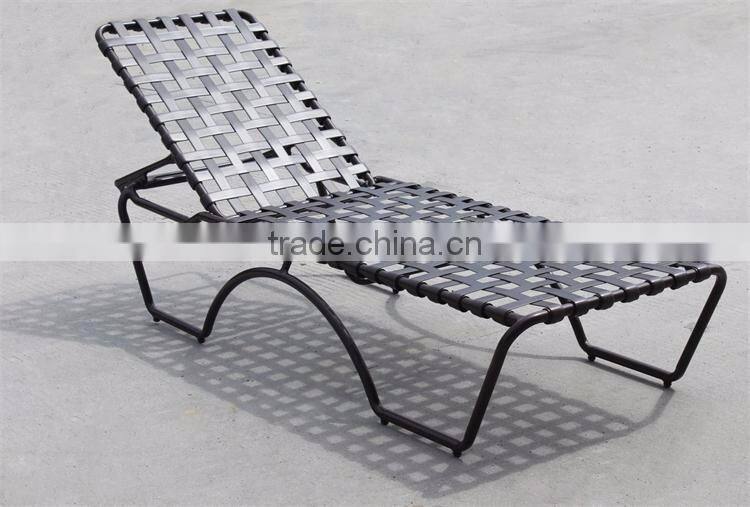 Flat rattan net weaving sun lounger