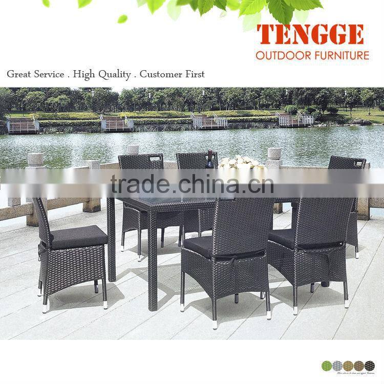 outdoor patio 6 seaters rattan table&chairs