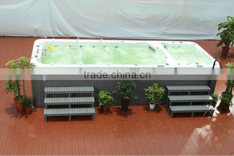 wonderful design acrylic outdoor swimming pool/swim spa with massage area SRP-650