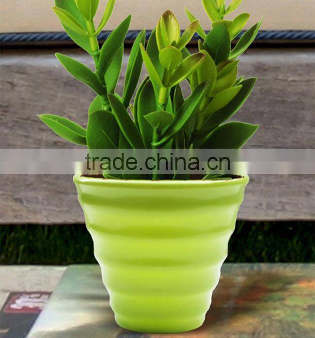 Home decor colorful plastic small decorative flower pots