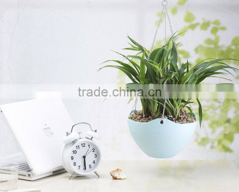 Hanging Flower Plant Pot Chain Plastic Planter Holder Indoor Outdoor Basket Gardening