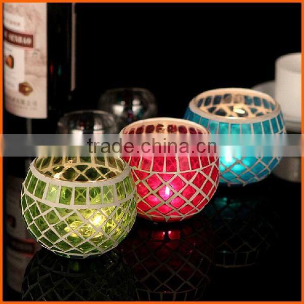 Wholesale beautiful mosaic glass bubble candle holder