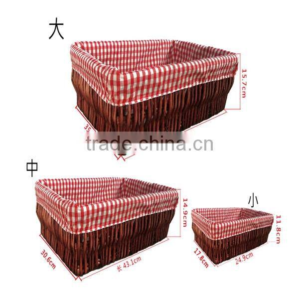 White Wicker Basket Set with Pink Liners, white wicker basket with pink liner