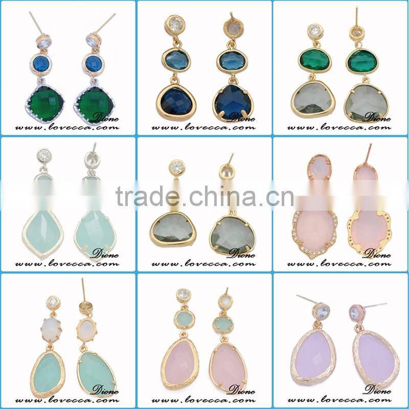 Custom Bridesmaid Wedding jewelry brass glass birthstone pendent