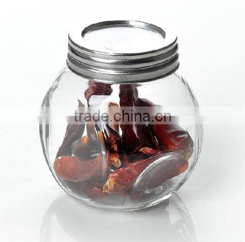 kitchen clear oval round glass jar for spices