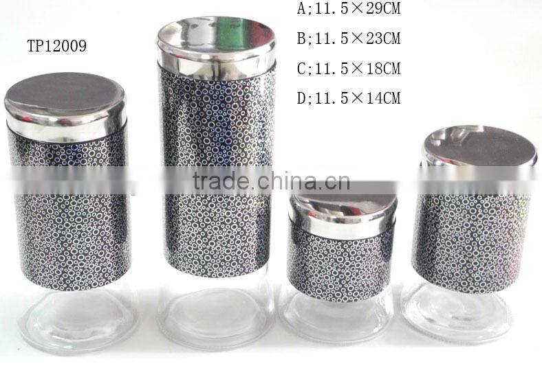 black big bottom plastic spraying cylinder glass pots for seasonings
