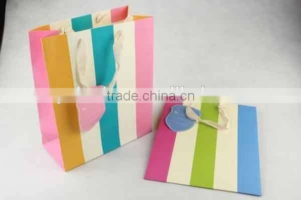 Foldable Gift Bag with Fringe Pattern/ Shopping Bag