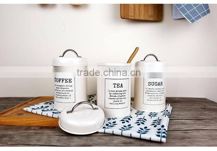 New Stylish Glossy Metal Sealed Coffee Tea Sugar Tin Canister