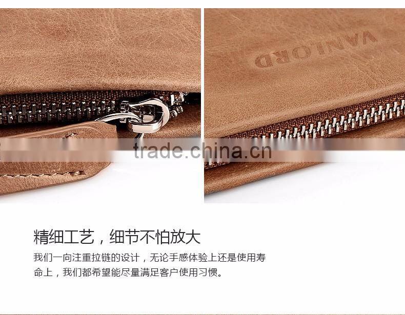 Genuine Leather Men's Wallet Clutch Bags Money phone Bags For Men Purse