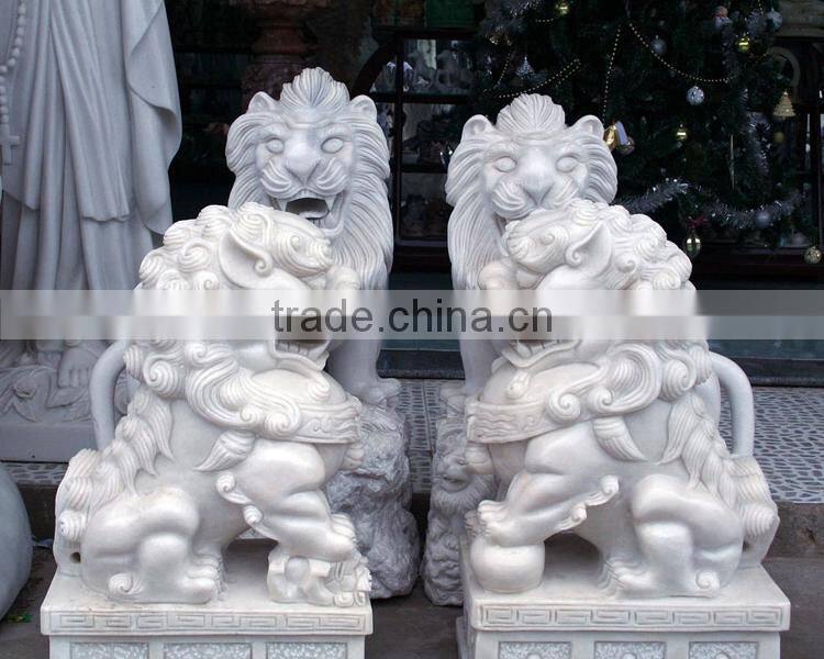 outdoor traditional lion statue stone vietnam marble sculptures