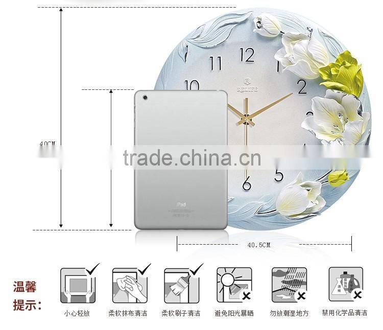 M0010 Momoda Living room Creative modern fancy elegant 3D flower wall clock Quiet quiet quartz decoration large wall clock