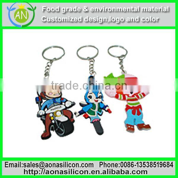 China factory Wholesale silicone Kids love cartoon keychain