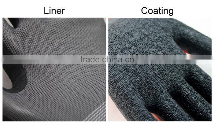 NMSAFETY cheap 13 guage safety camouflage nylon/polyester liner latex gloves uk