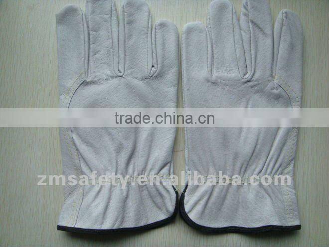Yellow Cow Grain leather Driver glove with CE