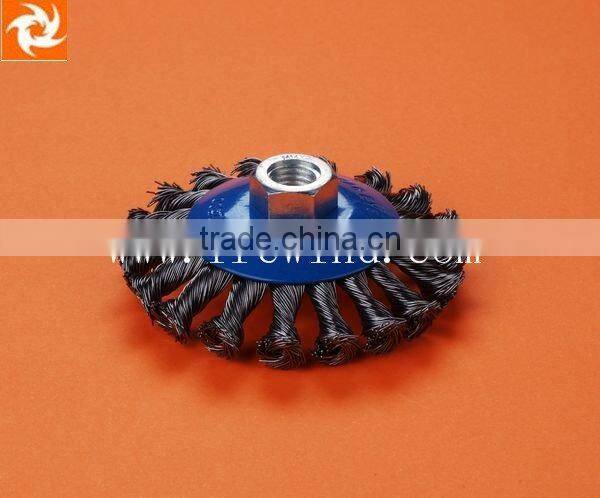 Crimped wire bevel brush with shank