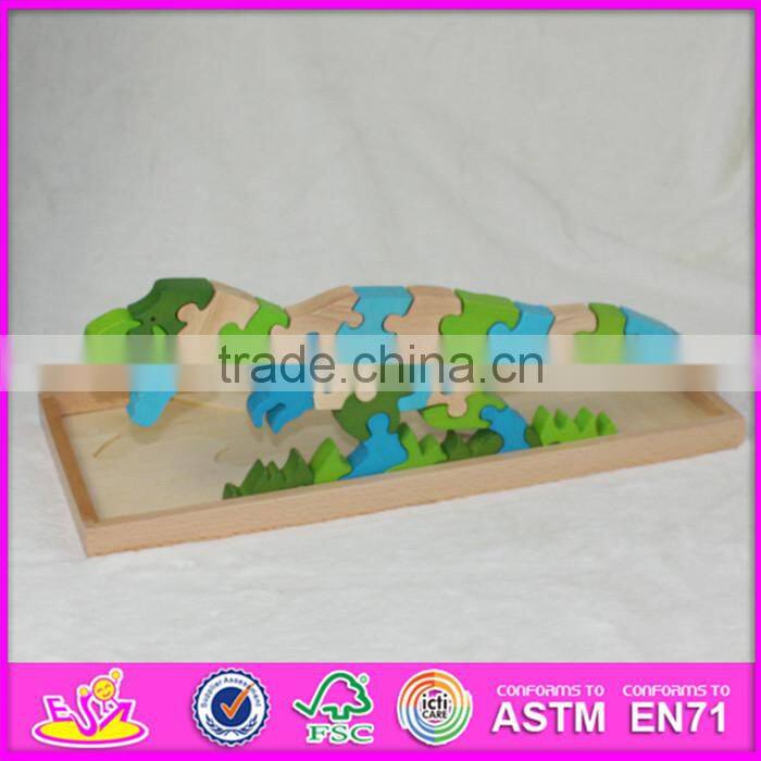 2016 Brand new children wooden dinosaur puzzle W14I034
