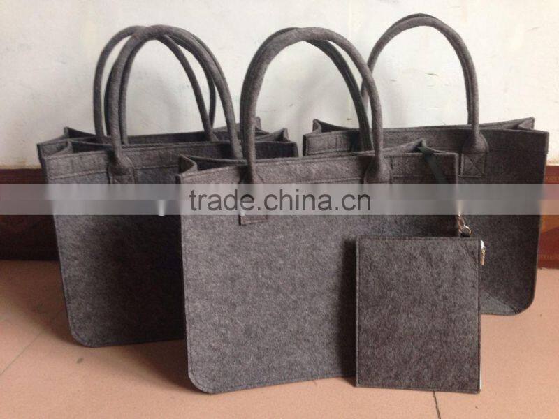 Authentic Handmade Felt Laptop Case Handbag Business File Sleeve with Zipper Closure for 11" 13" 15" Macbook