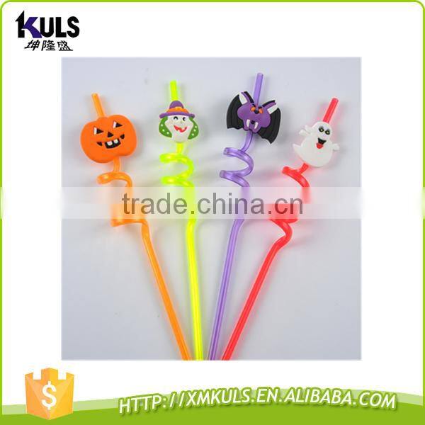 Wholesale Halloween straw PVC cartoon straws custom crazy plastic drinking straw